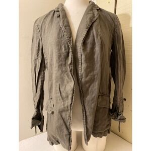 Caslon Womens Size‎ Small Linen Blazer Jacket Olive Green Casual Lightweight